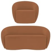 Sofá 2 Lugares Living 160cm e 1 Poltrona Giratória Garbin Z08 Boucle T