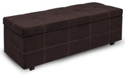 Calçadeira Baú Casal King 193cm Marselha Veludo Marrom - Sheep Estofados - Marrom