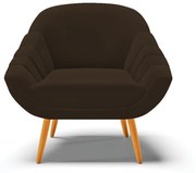 Kit 02 Poltronas Giovana Suede Pés Palito Castanho D03 - D'Rossi - Marrom