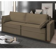 Sofá Cama Ferrari Retrátil e Reclinável 2,15m Veludo Marrom