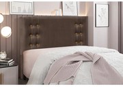 Cabeceira Cama Box Casal 140 cm Gênova Veludo S04 - D'Rossi - Marrom