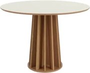 Mesa De Jantar Redonda 4 Lugares Thalia D01 Off White/Freijó - Mpozena