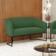 Sofá 2 Lugares Namoradeira Industrial Preto Stella Suede D03 - D'Rossi - Verde