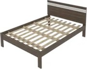 Cama de Casal Madeira CM8009 Nogal/Branco - Tecno Mobili
