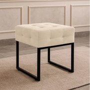 Puff Sala Decorativo Industrial Elisa Suede D03 - D'Rossi - Bege