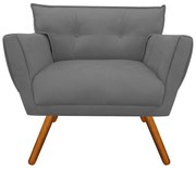 Kit 2 Poltronas Anitta Suede Pés Palito Castanho D03 - D'Rossi - Grafite