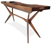 Aparador Bandeja Decorativo Pés Palito Madeira Maciça Eucalipto Design Retrô