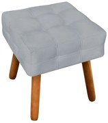 Puff Decorativo Pés Palito Karen Suede Cinza G19 - Gran Belo