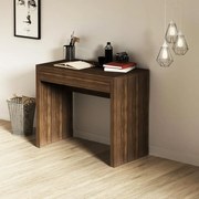 Escrivaninha Mesa Escritório Home Office 1 Gaveta Nogal