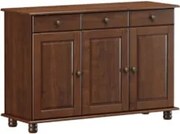 Balcão Buffet Sala de Jantar Rústico 128cm 3 Portas 3 Gavetas Rubia F0