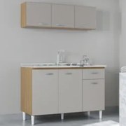 Armário e Balcão com Pia 120cm Classic Damasco/Off White Z46 - Mpozena