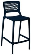 Banqueta Alta para Cozinha Azul Marinho Empilhável Vênus em Polipropileno Acrilys