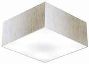 Plafon Quadrado Md-3012 Cúpula em Tecido 21/50x50cm Linho Bege - Bivolt
