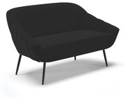 Namoradeira Giovana 02 Lugares Veludo Pés Palito de Ferro D03 - D'Rossi - Preto