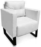 Poltrona Livia Corino Base Industrial Preto D01 - D'Rossi - Branco