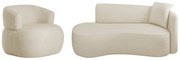Kit Divã Recamier 150cm e Poltrona Luxo Suíça Lado Esquerdo Linho