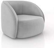 Poltrona Decorativa Sala de Estar Clarke Veludo Cinza G45 - Gran Belo