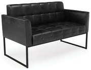 Sofá Namoradeira Elisa Corano Base Metálica Industrial Preto - D'Rossi - Preto