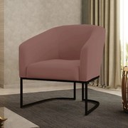 Poltrona Stella Veludo Base Industrial Preto D03 - D'Rossi - Rose