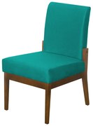 Kit 04 Cadeiras de Jantar Helena Suede Azul Tiffany - Decorar Estofados