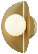 Arandela Cacau 14X15X25Cm 1Xg9 Metal Dourado Fosco Vidro Branco | Bell...