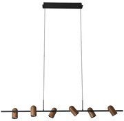 Pendente Metal Preto Madeira Forest