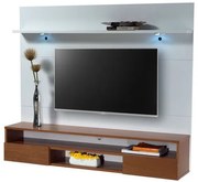 Home Suspenso com LED Arapi cor Laca Branca com Nicho Chocolate 140 cm - 58382 Sun House