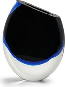 Vaso 210 MS Bicolor Preto com Água-marinha Murano Cristais Cadoro