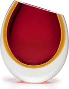 Vaso 96 MS Bicolor Vermelho com Âmbar Murano Cristais Cadoro
