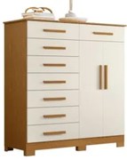 Cômoda Para Quarto 2 Portas 125cm Verona Off/Cinamomo - Albatroz