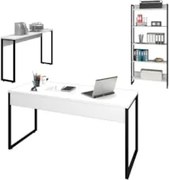 Conjunto Escritório Mesa 150 Aparador e Estante Studio Industrial Z28