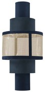 Luminária Cuore G Tela + Tecido - Dourado Soleil - Tecido Veludo Azul Safira