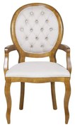 Cadeira de Jantar Medalhão Lisa Com braço - Wood Prime 14684 Capitonê