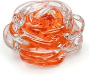 Peso Flor Rosa Cacos Laranja Murano Cristais Cadoro