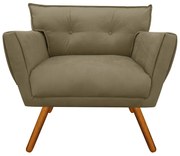 Kit 2 Poltronas Anitta Suede Pés Palito Castanho D03 - D'Rossi - Marrom Rato