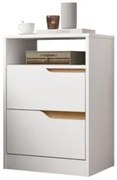 Mesa de Cabeceira 2 Gavetas Sole Flex Branco/Freijó - Albatroz