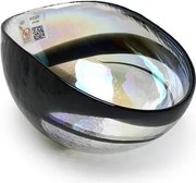 Bowl de Murano Transparente Espiral Preta Yalos