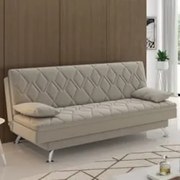 Sofá Cama para Sala de Estar Quarto 193cm Bela Z32 Suede Bege - Mpozen