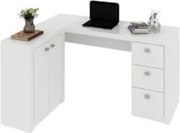 Mesa Para Escritório 2 Portas 3 Gavetas ME4100 Branco - Tecno Mobili