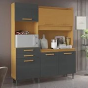 Armário de Cozinha Compacta 182cm Noir Cinamomo/Grafite A15 - Mpozenat