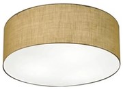 Plafon Cilíndrico Md-3005 Cúpula em Tecido 40x12cm Palha - Bivolt