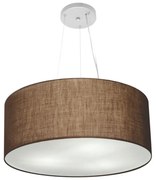 Lustre Pendente Cilíndrico Md-4188 Cúpula em Tecido 50x25cm Café - Bivolt