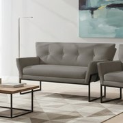 Namoradeira Anitta Base Industrial Preta Suede Grafite D03 - D'Rossi