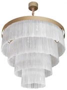 Pendente Cristal E Aluminio Dourado 80Cm Felsen