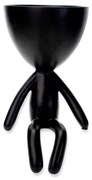 Vaso Decorativo Bob Robert Plant Sentando Em Poliresina Preto 18x10x10 Cm - D'Rossi