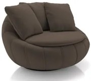 Poltrona Decorativa Redonda Giratória com Almofadas Saphire Z32 Veludo