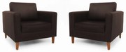 Conjunto 2 Poltrona Decorativa Gabriela Courino Marrom