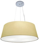 Lustre Pendente Cone Md-4072 Cúpula em Tecido 30/80x65cm Algodão Crú - Bivolt
