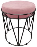 Puff Multiuso com Mesa Babu 2 em 1 Suede Base Preto D'Rossi - Rose