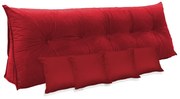 Kit Almofada Mel 0,90 + 4 Almofadas 40x40 Suede Vermelho